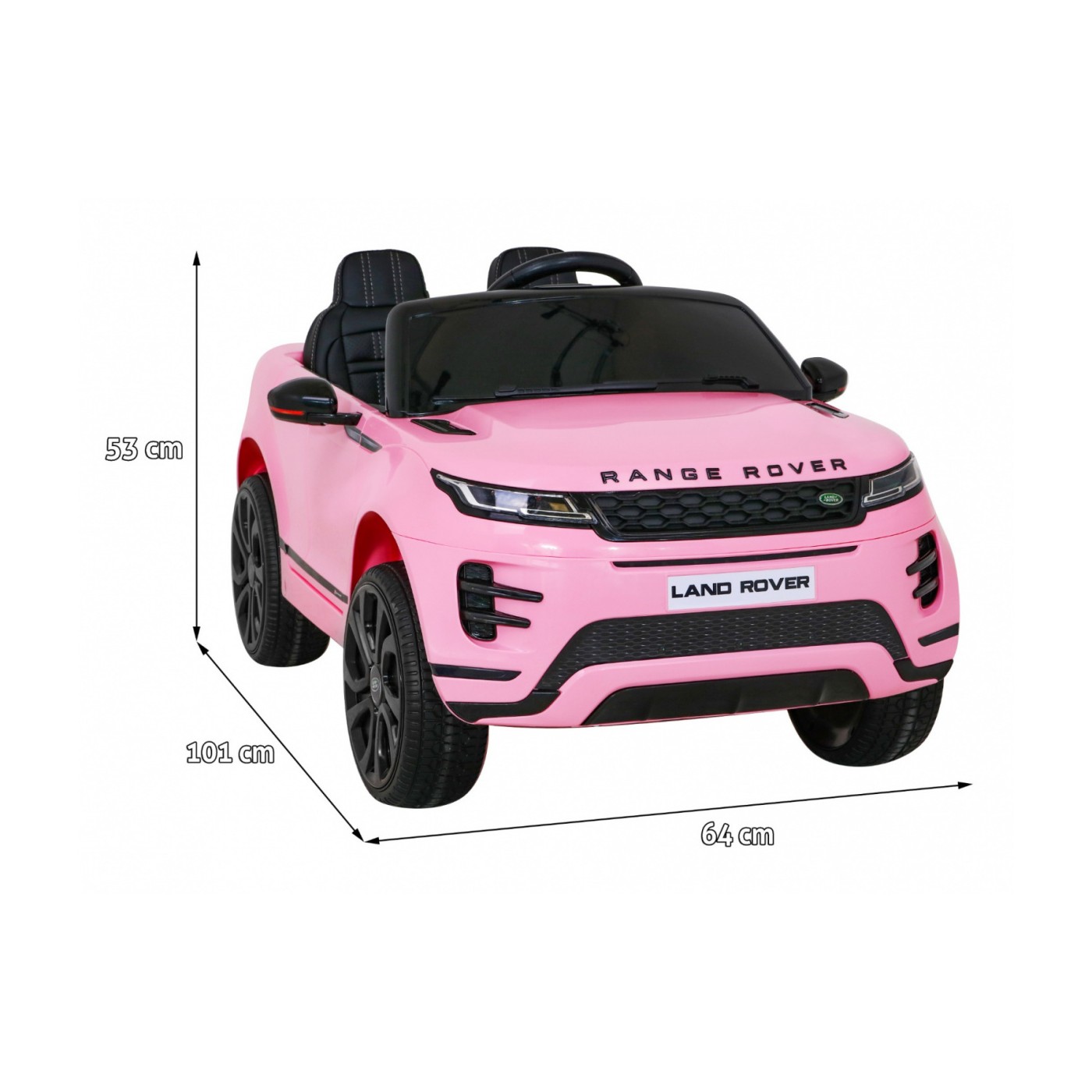 Range Rover Evoque na dětskou baterii růžová + dálkové ovládání + pomalý start + MP3 LED