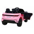 Range Rover Evoque na dětskou baterii růžová + dálkové ovládání + pomalý start + MP3 LED