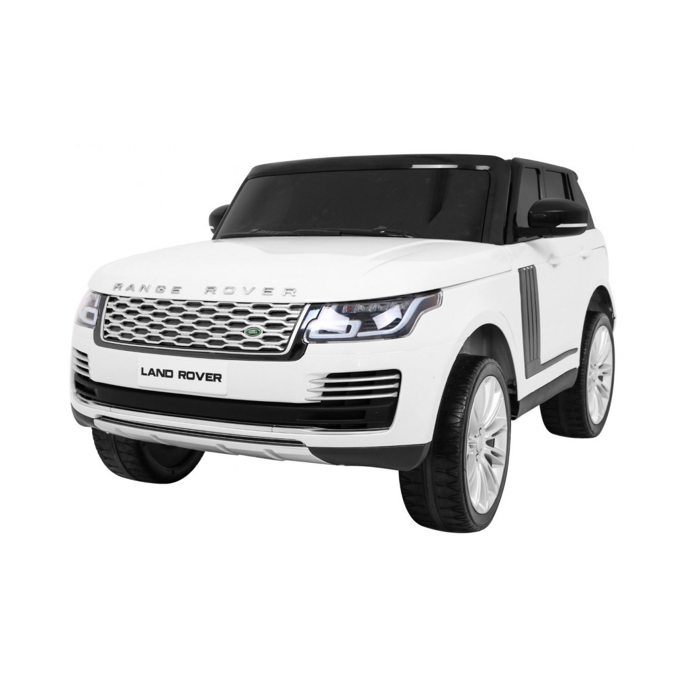 Range Rover HSE 2místné dětské auto bílé + dálkové ovládání + 5bodové pásy + audio panel + LED