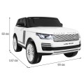 Range Rover HSE 2místné dětské auto bílé + dálkové ovládání + 5bodové pásy + audio panel + LED