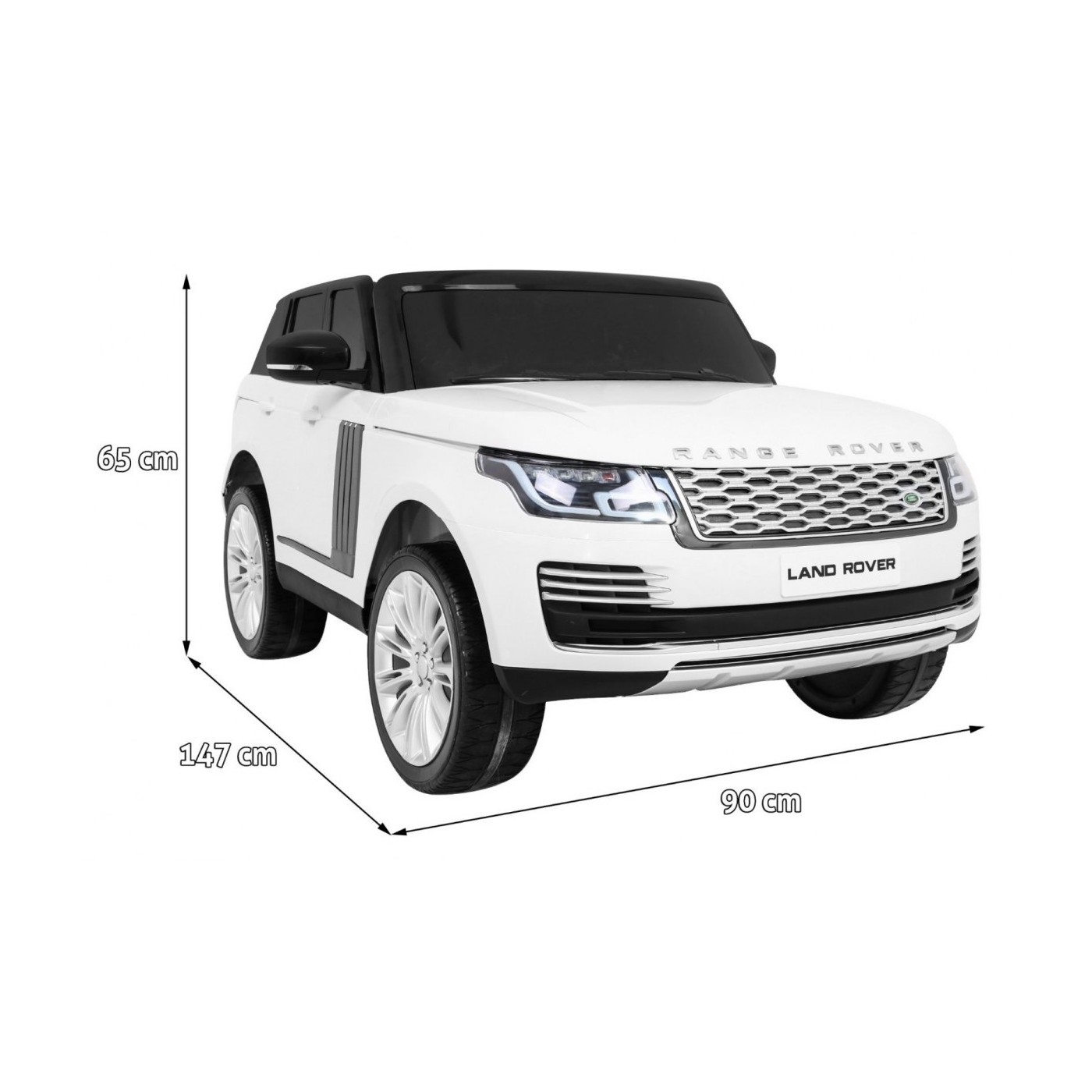 Range Rover HSE 2místné dětské auto bílé + dálkové ovládání + 5bodové pásy + audio panel + LED