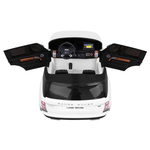 Range Rover HSE 2místné dětské auto bílé + dálkové ovládání + 5bodové pásy + audio panel + LED