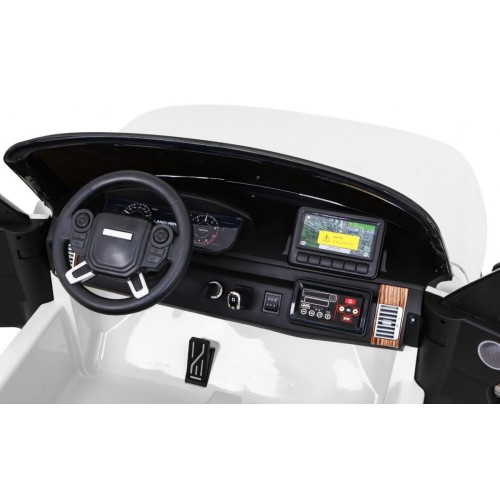 Range Rover HSE 2místné dětské auto bílé + dálkové ovládání + 5bodové pásy + audio panel + LED