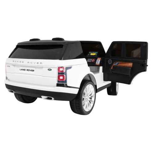 Range Rover HSE 2místné dětské auto bílé + dálkové ovládání + 5bodové pásy + audio panel + LED