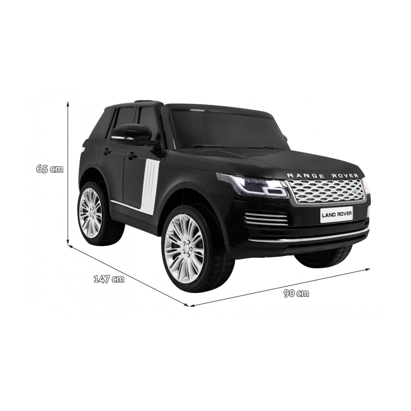 Range Rover HSE 2místné dětské auto černé + dálkové ovládání + 5bodové pásy + audio panel + LED