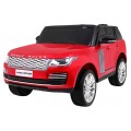 Range Rover HSE Lakované 2 Dětské Auto Červené Dálkové Ovládání 5 Bodové Pásy Audio Panel LED