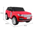 Range Rover HSE Lakované 2 Dětské Auto Červené Dálkové Ovládání 5 Bodové Pásy Audio Panel LED