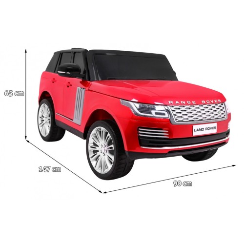 Range Rover HSE Lakované 2 Dětské Auto Červené Dálkové Ovládání 5 Bodové Pásy Audio Panel LED