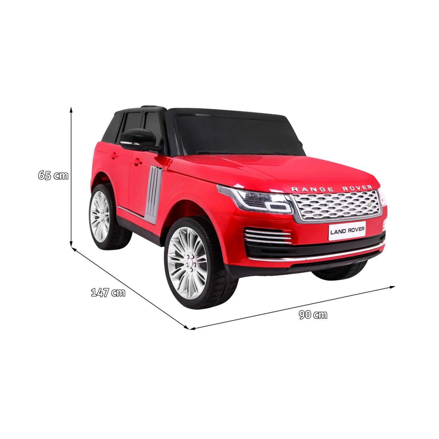 Range Rover HSE Lakované 2 Dětské Auto Červené Dálkové Ovládání 5 Bodové Pásy Audio Panel LED