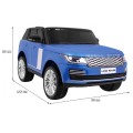 Range Rover HSE Lakované 2 Dětské Auto Modré Dálkové Ovládání 5 Bodové Pásy Audio Panel LED