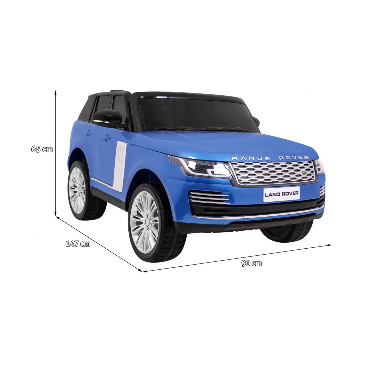 Range Rover HSE Lakované 2 Dětské Auto Modré Dálkové Ovládání 5 Bodové Pásy Audio Panel LED