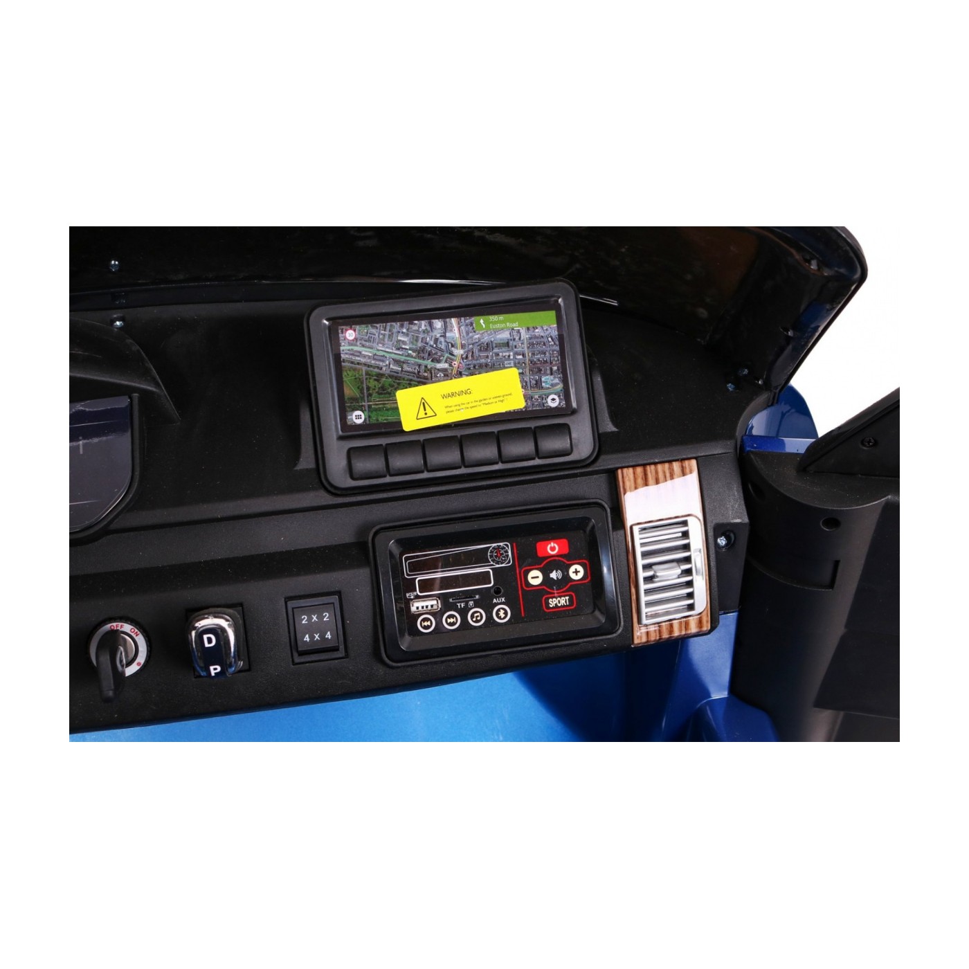 Range Rover HSE Lakované 2 Dětské Auto Modré Dálkové Ovládání 5 Bodové Pásy Audio Panel LED