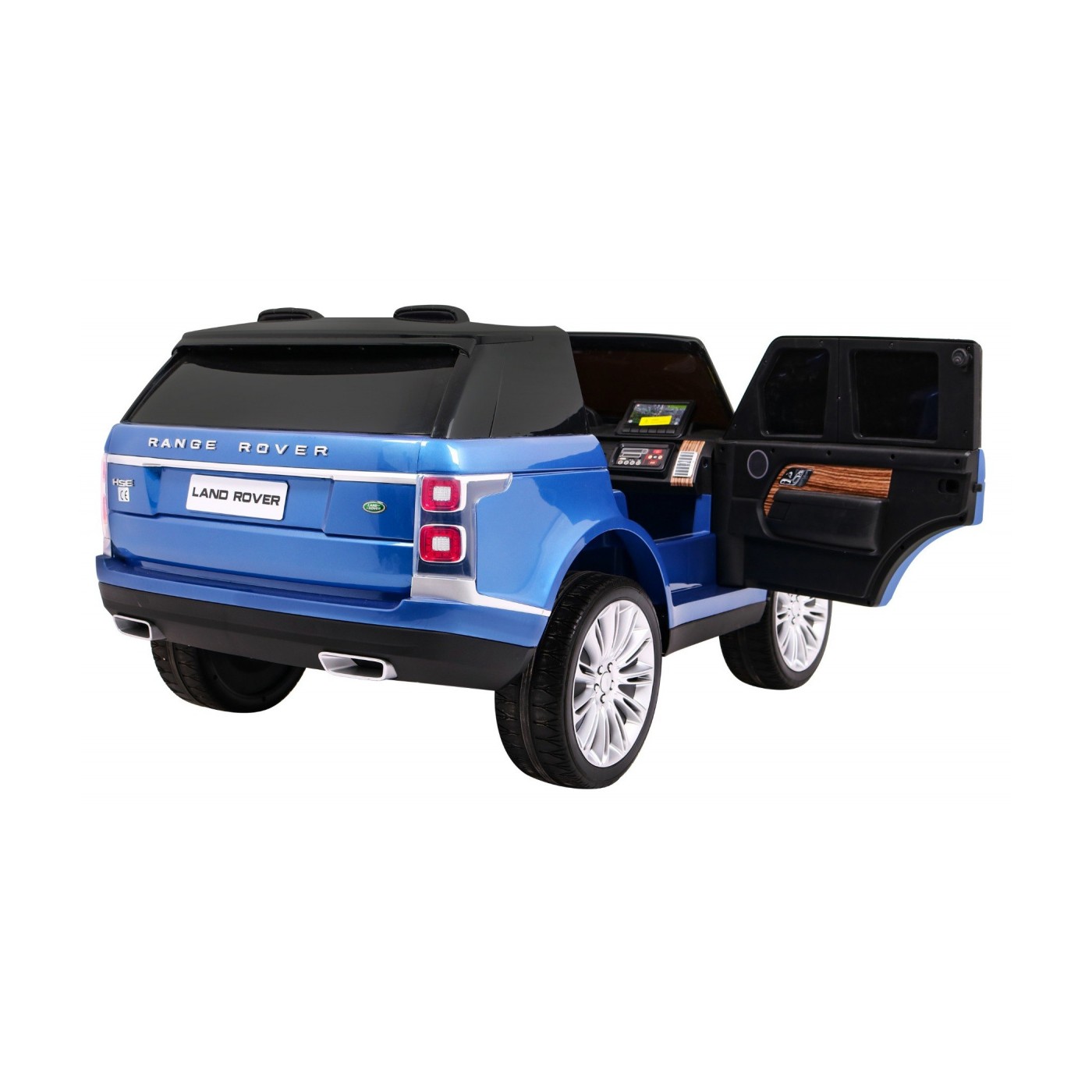 Range Rover HSE Lakované 2 Dětské Auto Modré Dálkové Ovládání 5 Bodové Pásy Audio Panel LED