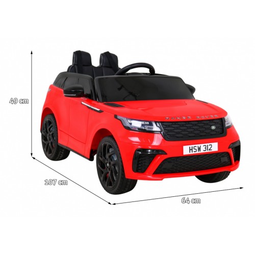 Range Rover Velar baterie ovládaná červeně + dálkové ovládání + EVA + pomalý start + MP3 LED