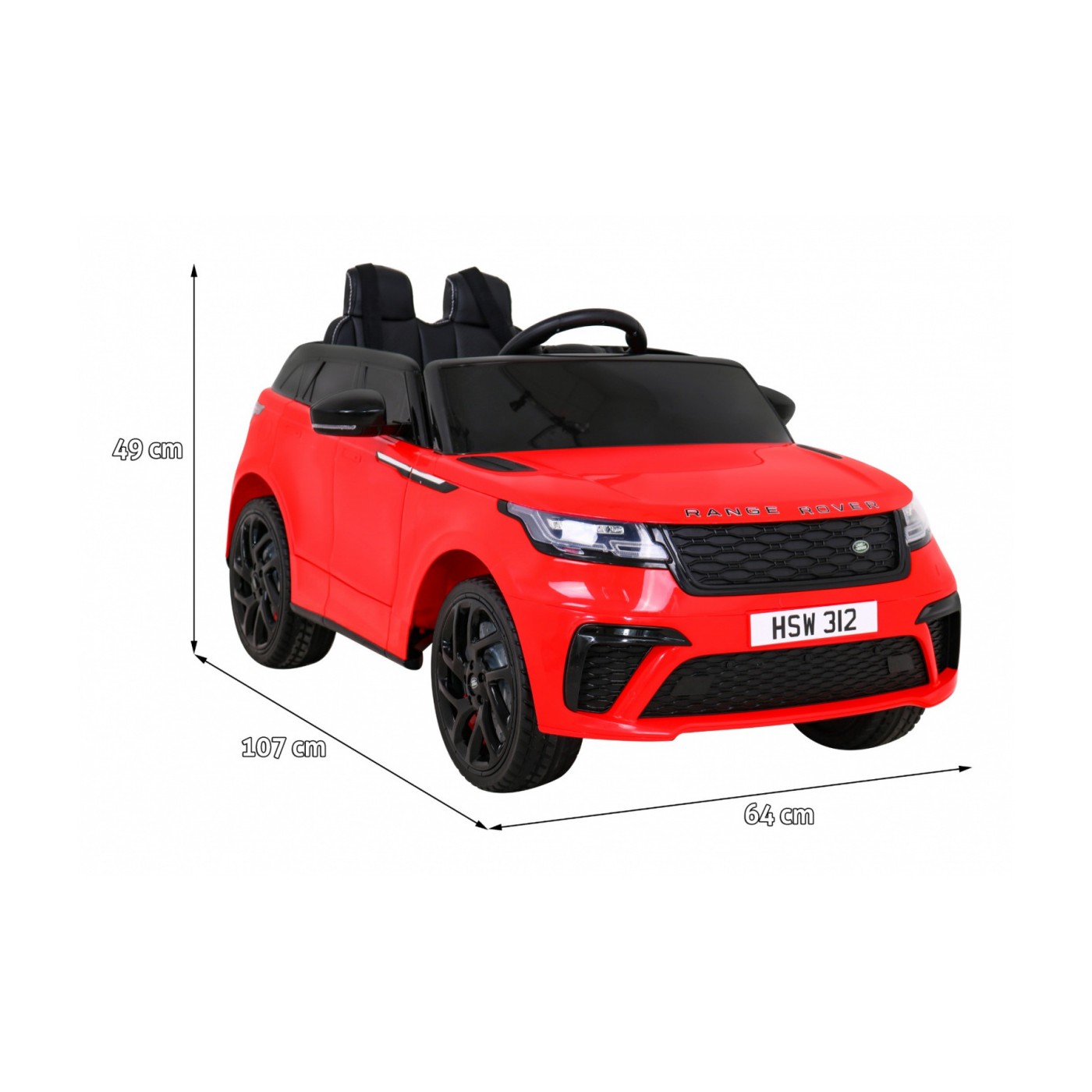 Range Rover Velar baterie ovládaná červeně + dálkové ovládání + EVA + pomalý start + MP3 LED