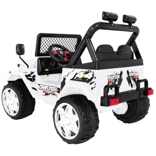 Offroadová dětská baterie Raptor Drifter bílá dálkový pomalý start EVA zvukové světlo
