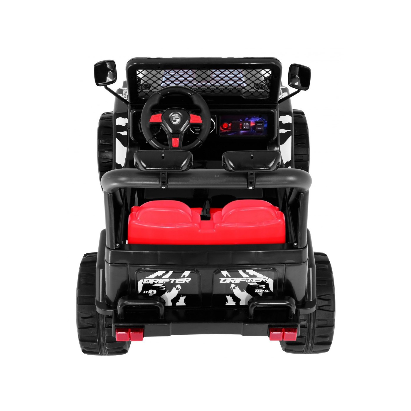 Offroadová dětská baterie Raptor Drifter černá dálkový pomalý start EVA ozvěny světla