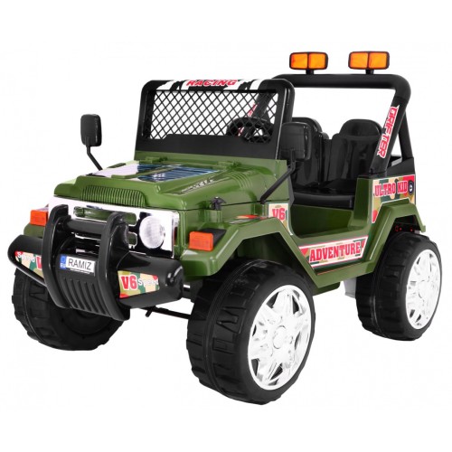 Offroadová dětská baterie Raptor Drifter Zelená dálková pomalu startující EVA divoká světla