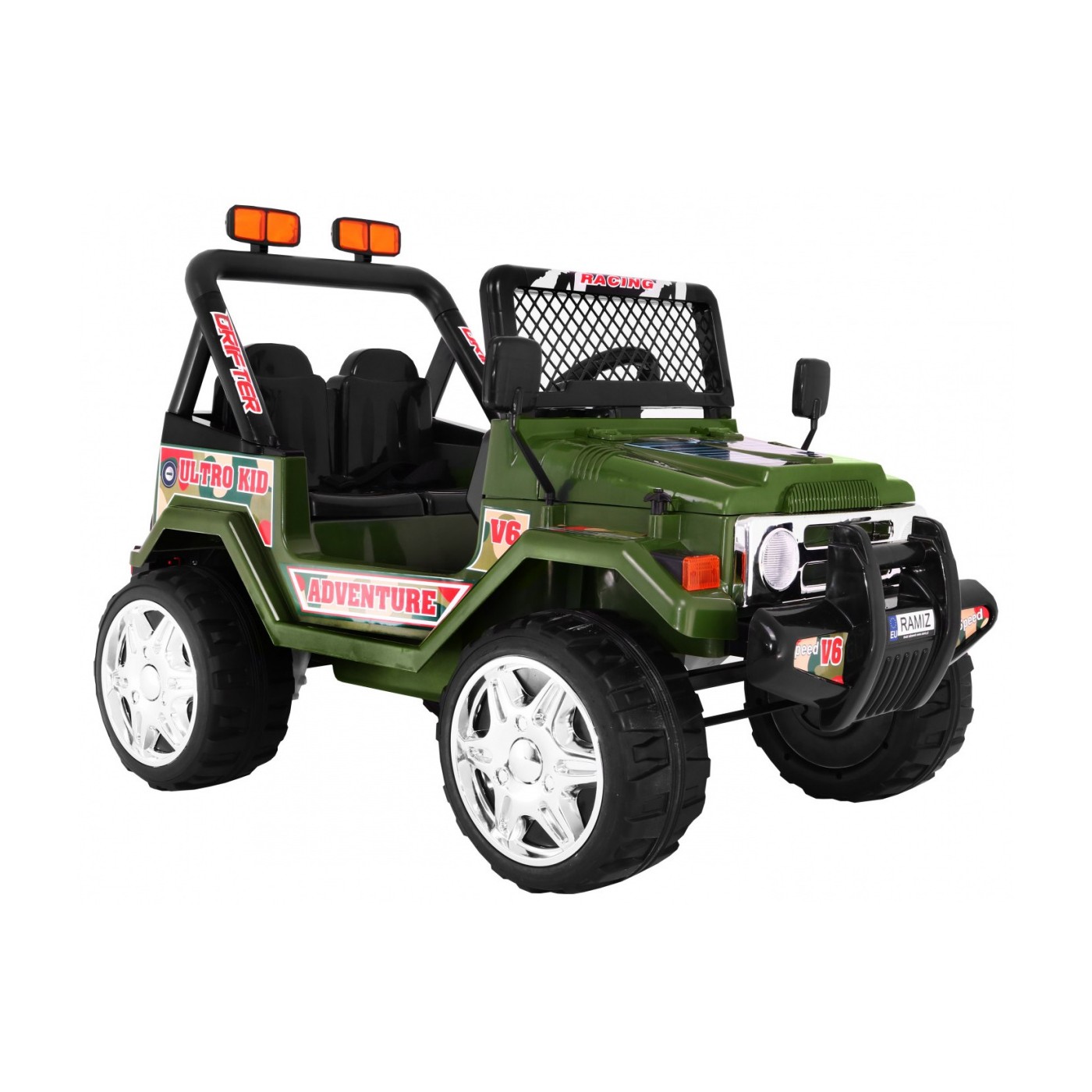 Offroadová dětská baterie Raptor Drifter Zelená dálková pomalu startující EVA divoká světla