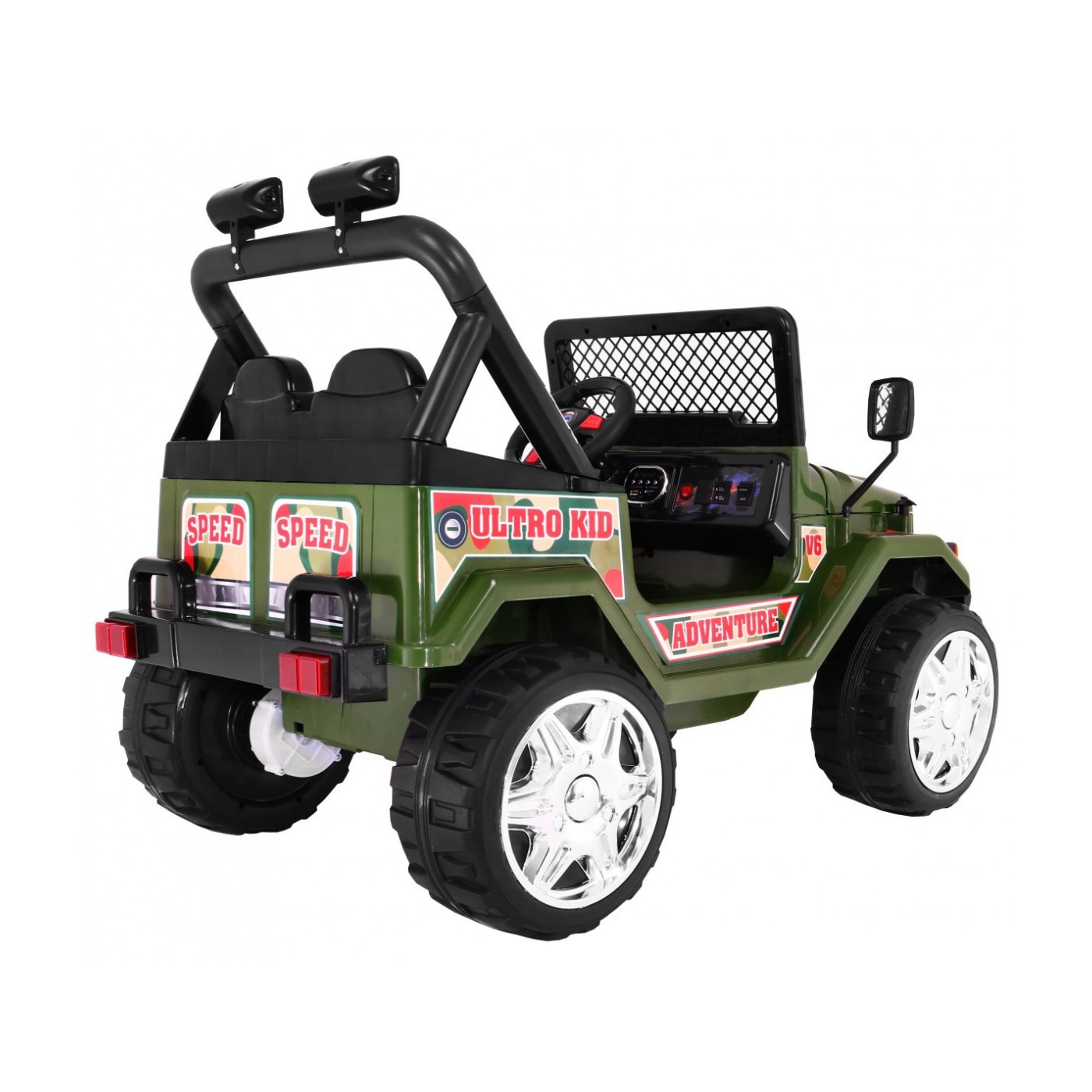 Offroadová dětská baterie Raptor Drifter Zelená dálková pomalu startující EVA divoká světla