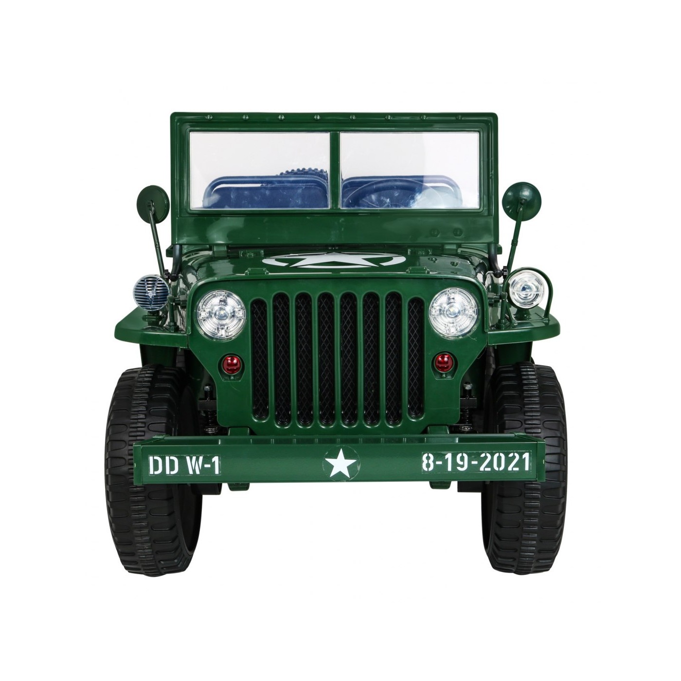 Retro Strong 3 Kids Military auto zelená 4x4 Drive Storage EVA Pomalý start MP3 LED