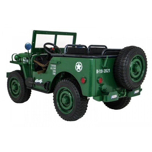 Retro Strong 3 Kids Military auto zelená 4x4 Drive Storage EVA Pomalý start MP3 LED