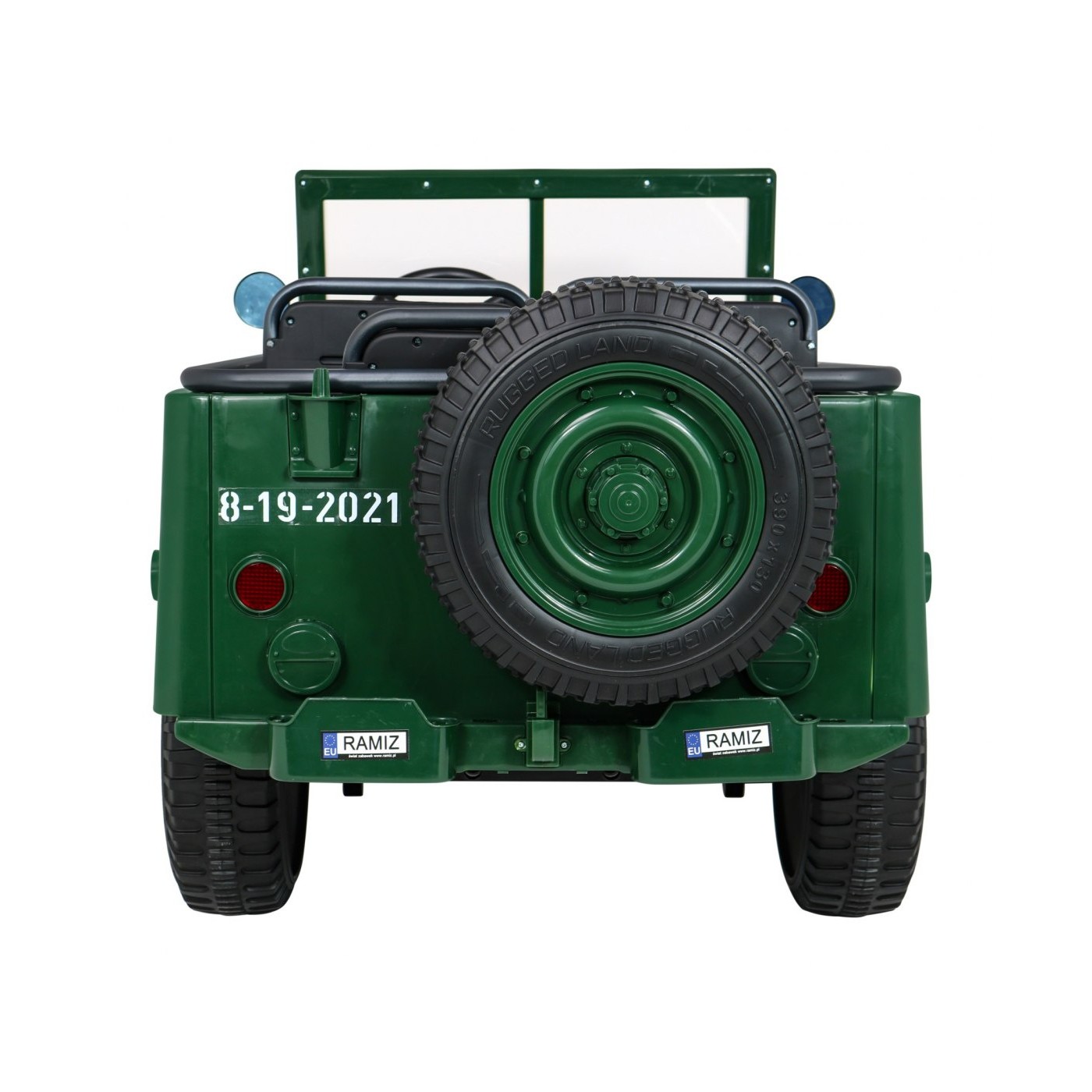 Retro Strong 3 Kids Military auto zelená 4x4 Drive Storage EVA Pomalý start MP3 LED