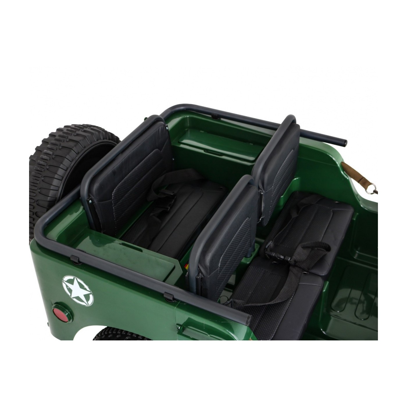 Retro Strong 3 Kids Military auto zelená 4x4 Drive Storage EVA Pomalý start MP3 LED