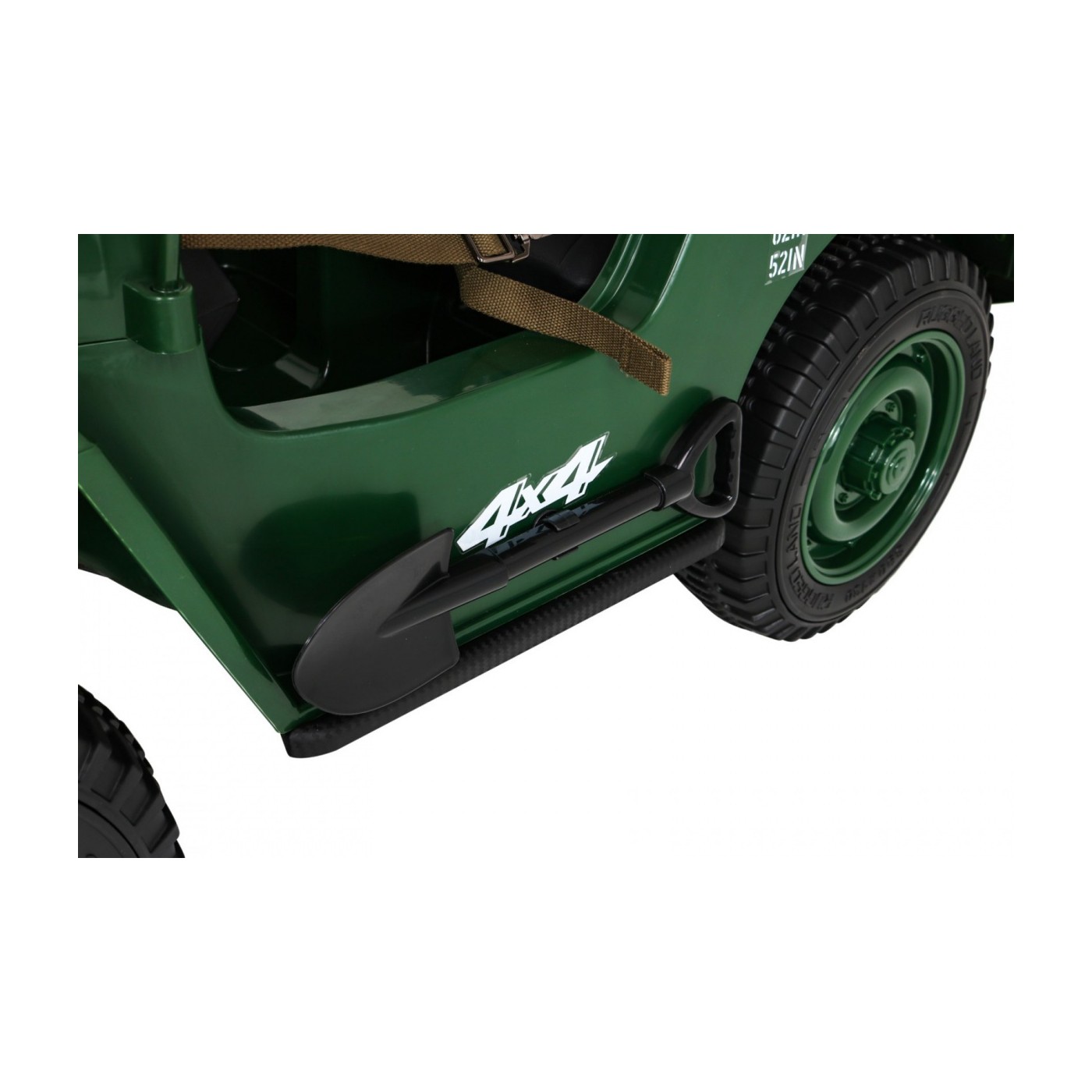 Retro Strong 3 Kids Military auto zelená 4x4 Drive Storage EVA Pomalý start MP3 LED