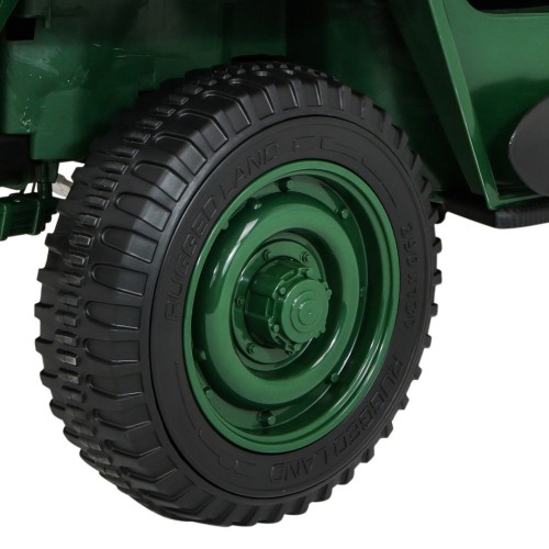 Retro Strong 3 Kids Military auto zelená 4x4 Drive Storage EVA Pomalý start MP3 LED