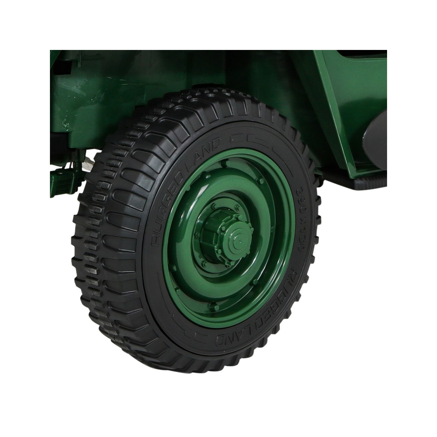 Retro Strong 3 Kids Military auto zelená 4x4 Drive Storage EVA Pomalý start MP3 LED