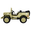 Vojenské auto Retro pro 3 děti Matcha + Naped 4x4 + Úložné boxy + EVA + Pomalý start + MP3 LED