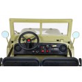 Vojenské auto Retro pro 3 děti Matcha + Naped 4x4 + Úložné boxy + EVA + Pomalý start + MP3 LED