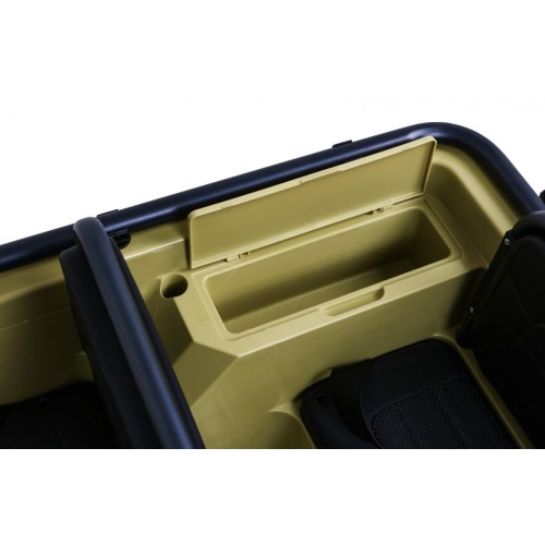 Vojenské auto Retro pro 3 děti Matcha + Naped 4x4 + Úložné boxy + EVA + Pomalý start + MP3 LED