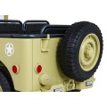 Vojenské auto Retro pro 3 děti Matcha + Naped 4x4 + Úložné boxy + EVA + Pomalý start + MP3 LED