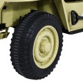 Vojenské auto Retro pro 3 děti Matcha + Naped 4x4 + Úložné boxy + EVA + Pomalý start + MP3 LED