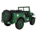 Retro vojenské auto pro 3 děti zelená + pohon 4x4 + úložné boxy + EVA + pomalý start + MP3 LED