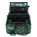 Retro vojenské auto pro 3 děti zelená + pohon 4x4 + úložné boxy + EVA + pomalý start + MP3 LED
