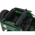 Retro vojenské auto pro 3 děti zelená + pohon 4x4 + úložné boxy + EVA + pomalý start + MP3 LED