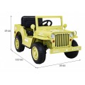 Vojenské auto Retro Děti Elderflower 4x4 Drive Remote 2 zavazadlové stojany Pomalý start MP3 LED