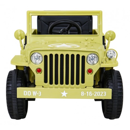 Vojenské auto Retro Děti Elderflower 4x4 Drive Remote 2 zavazadlové stojany Pomalý start MP3 LED