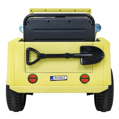 Vojenské auto Retro Děti Elderflower 4x4 Drive Remote 2 zavazadlové stojany Pomalý start MP3 LED