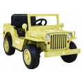 Vojenské auto Retro Děti Elderflower 4x4 Drive Remote 2 zavazadlové stojany Pomalý start MP3 LED
