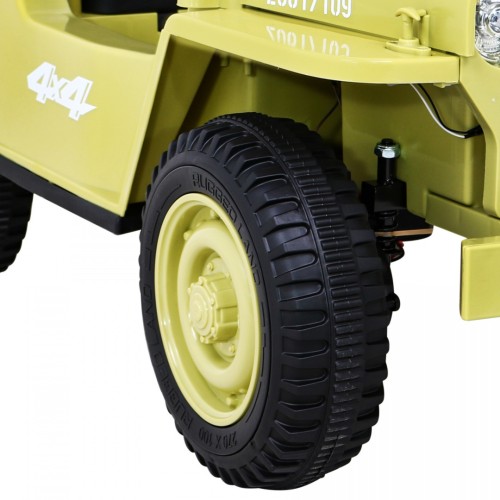 Vojenské auto Retro Děti Elderflower 4x4 Drive Remote 2 zavazadlové stojany Pomalý start MP3 LED