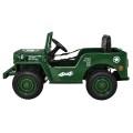 Vojenské auto Retro Děti Zelená 4x4 Drive Remote 2 zavazadlové stojany Pomalý start MP3 LED