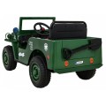 Vojenské auto Retro Děti Zelená 4x4 Drive Remote 2 zavazadlové stojany Pomalý start MP3 LED