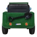 Vojenské auto Retro Děti Zelená 4x4 Drive Remote 2 zavazadlové stojany Pomalý start MP3 LED