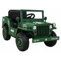 Vojenské auto Retro Děti Zelená 4x4 Drive Remote 2 zavazadlové stojany Pomalý start MP3 LED