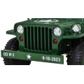 Vojenské auto Retro Děti Zelená 4x4 Drive Remote 2 zavazadlové stojany Pomalý start MP3 LED