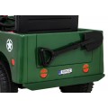 Vojenské auto Retro Děti Zelená 4x4 Drive Remote 2 zavazadlové stojany Pomalý start MP3 LED